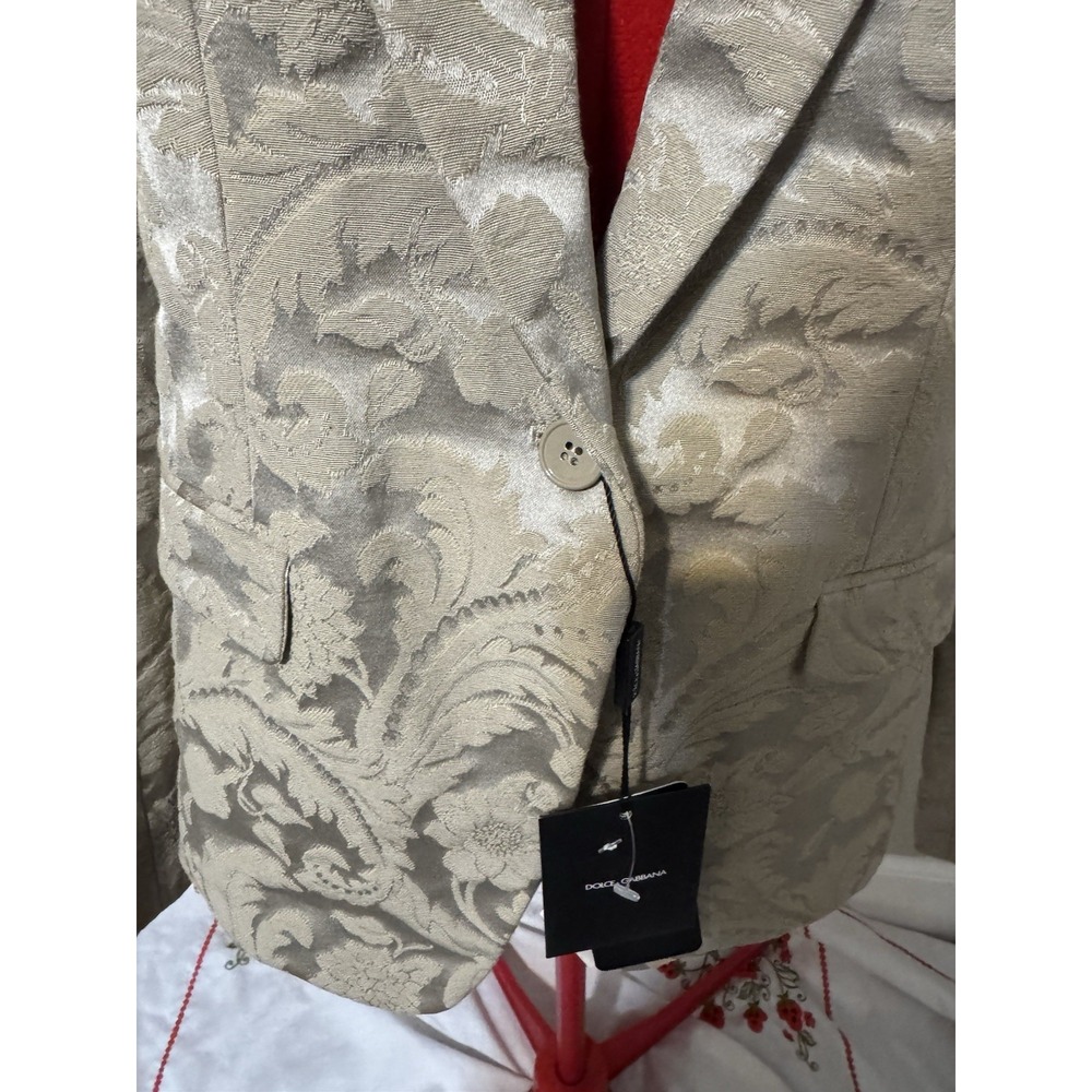 Dolce & Gabbana Jacquard Blazer Jacket‎ Women's Made in Italy Logo Lined - Picture 4 of 13
